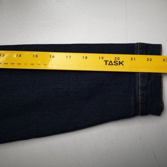 Moto Jeans Ladies Size XL Dark Wash Blue Button Front Jean Jacket - Picture 11 of 12